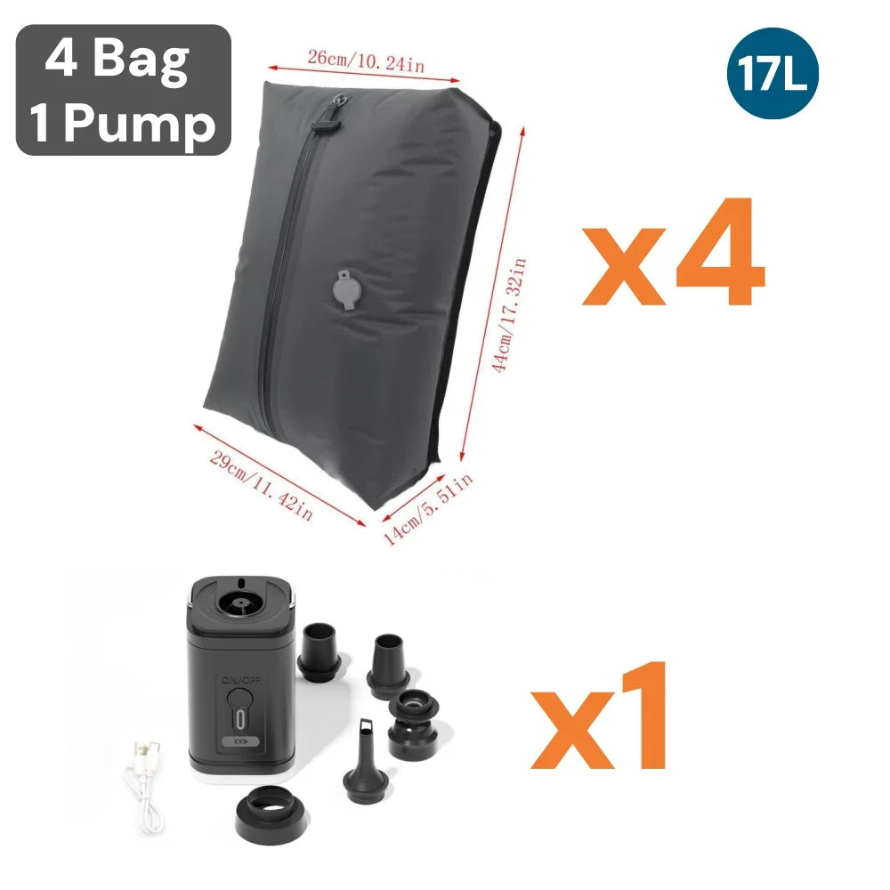 Bolsas de Vacío para Viaje – Ahorra Espacio en tu Maleta + Organizador de Ropa Impermeable y Hermético