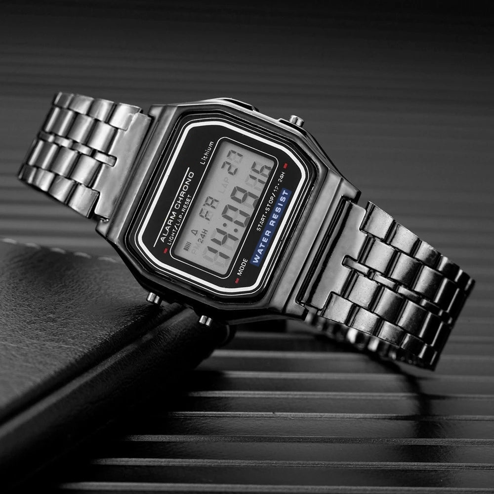 Reloj Digital Mujer Acero Inoxidable – Estilo Elegante que Dura