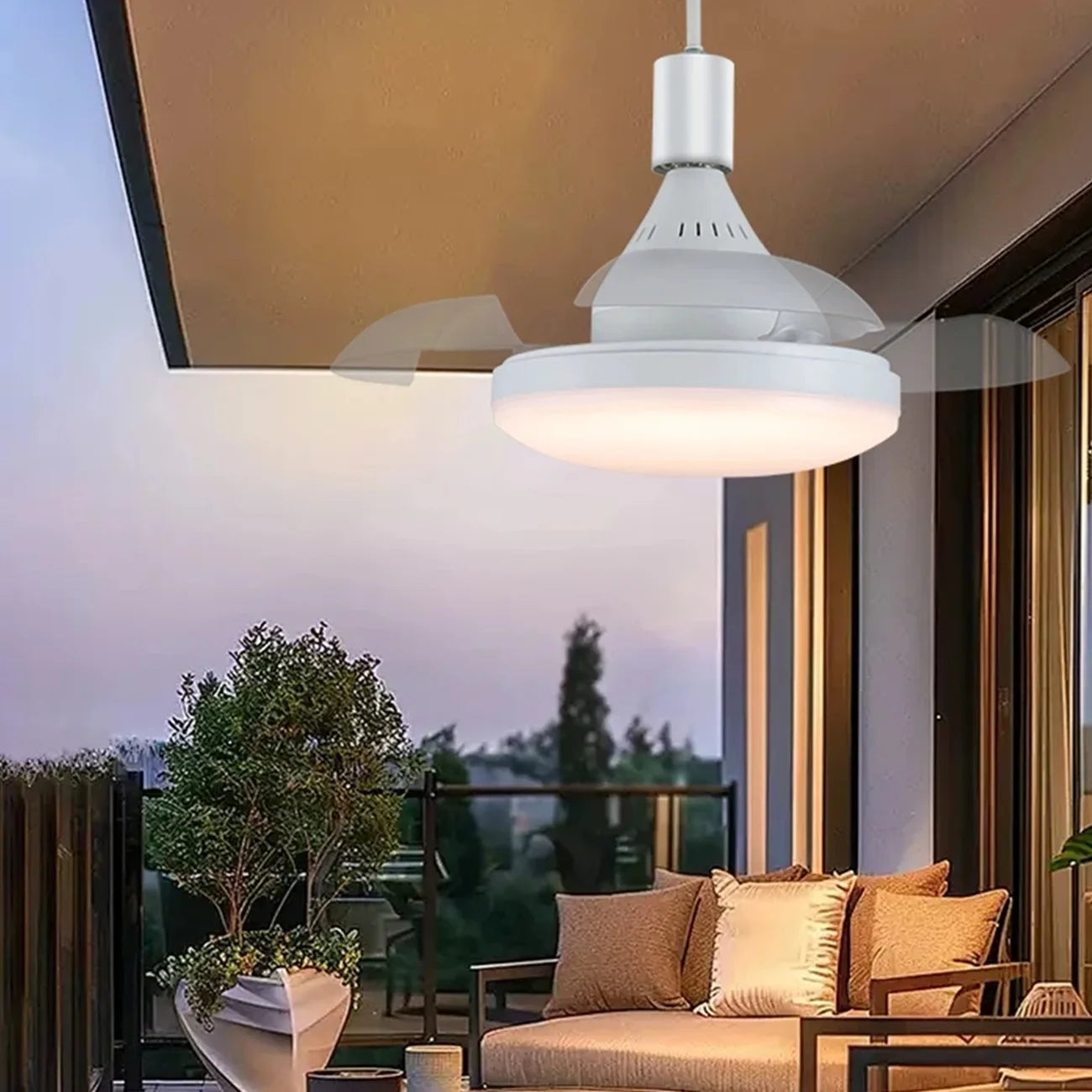 Ventilador de Techo Retráctil con Luz LED | Control Remoto, Regulable, Instalación E27