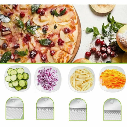 El Cortador de Cocina que lo Hace Todo – Mandolina 4 en 1 para Verduras y Papas