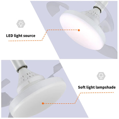 Ventilador de Techo Retráctil con Luz LED | Control Remoto, Regulable, Instalación E27