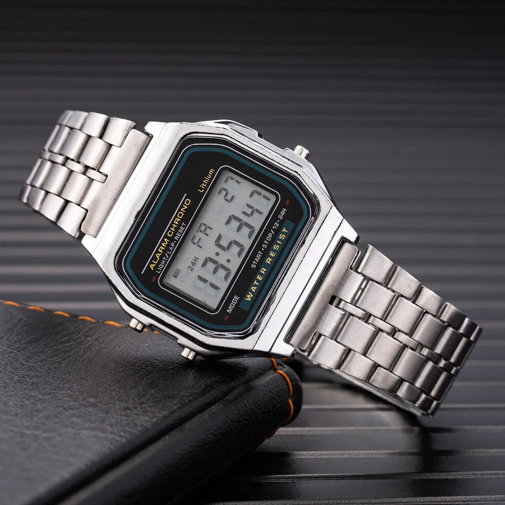 Reloj Digital Mujer Acero Inoxidable – Estilo Elegante que Dura