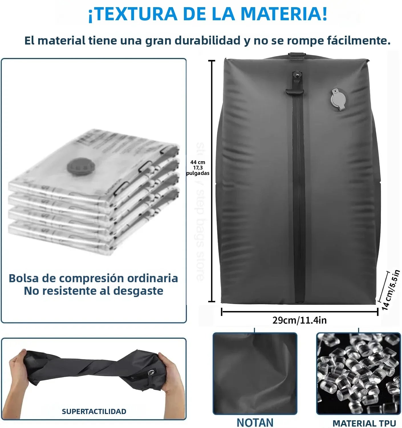 Bolsas de Vacío para Viaje – Ahorra Espacio en tu Maleta + Organizador de Ropa Impermeable y Hermético