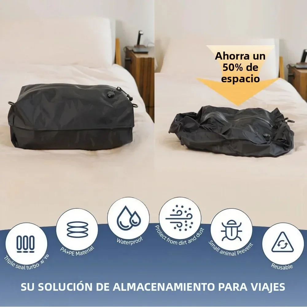 Bolsas de Vacío para Viaje – Ahorra Espacio en tu Maleta + Organizador de Ropa Impermeable y Hermético