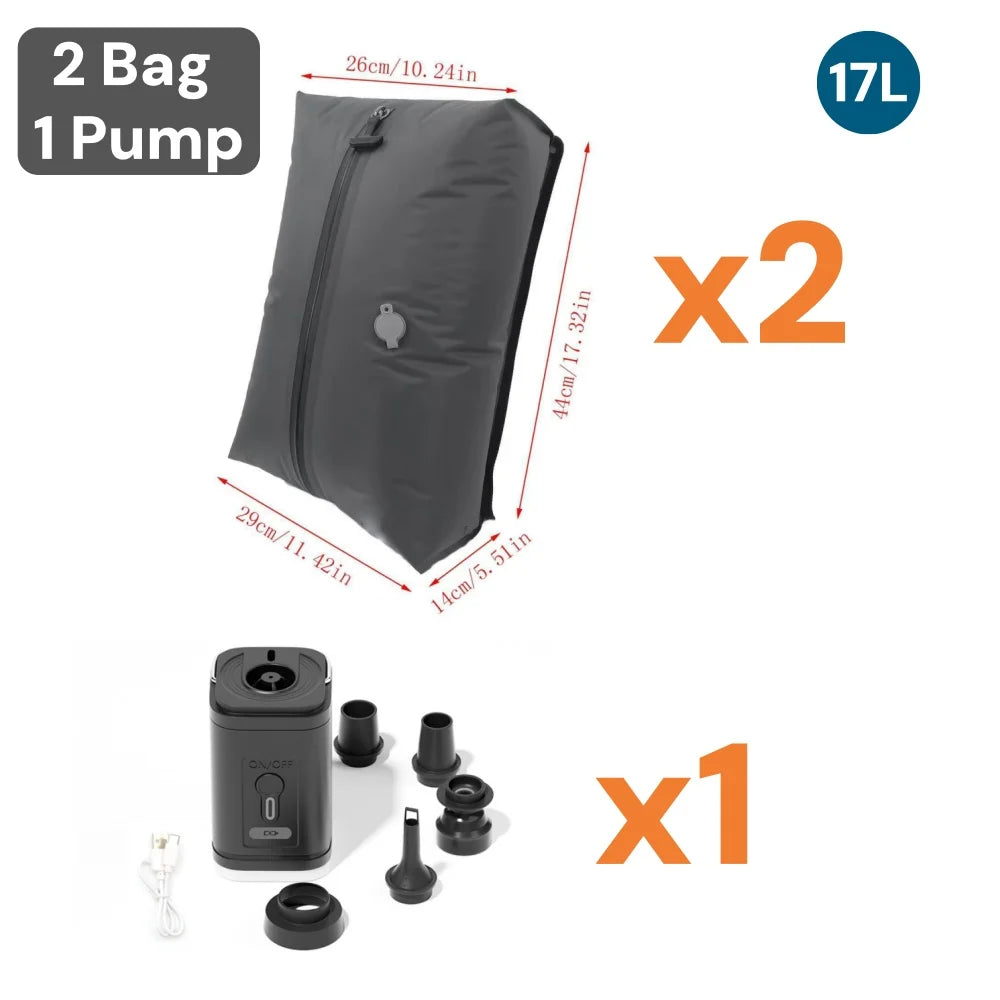 Bolsas de Vacío para Viaje – Ahorra Espacio en tu Maleta + Organizador de Ropa Impermeable y Hermético