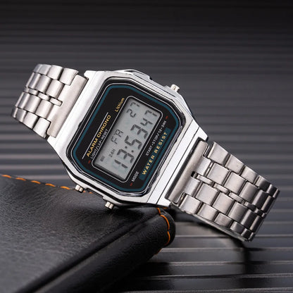 Reloj Digital Mujer Acero Inoxidable – Estilo Elegante que Dura