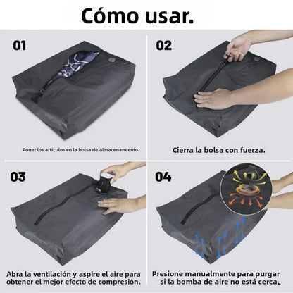 Bolsas de Vacío para Viaje – Ahorra Espacio en tu Maleta + Organizador de Ropa Impermeable y Hermético